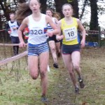 Kate Gallagher challenges at the front
