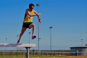 Michael Wright in steeplechase action