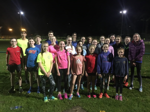 Eilish McColgan (right) with the Central training group