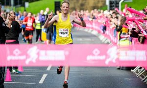 Ross Houston hits the tape