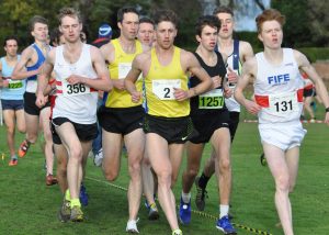 Central’s Cameron Boyek and Alistair Hay showing strongly in the lead group of the men’s race
