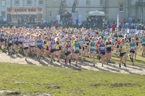 Fanni Gyurko (4) heads the start of Senior Women’s race