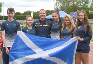 Central's Scotland team members and coach